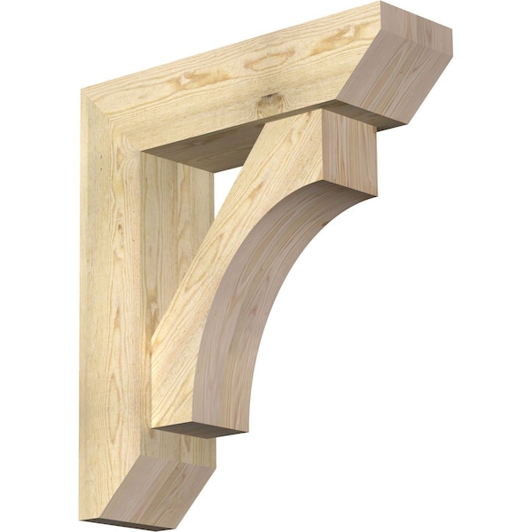 Ekena Millwork Westlake Slat Rough Sawn Bracket w/ Offset Brace, Douglas Fir, 8"W x 28"D x 32"H BKT0806X28X32WTL06RDF - main